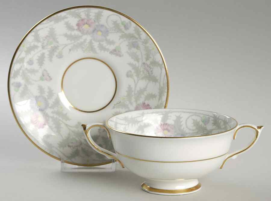Glen Ayr Footed Cream Soup Bowl & Saucer Set by Paragon-1