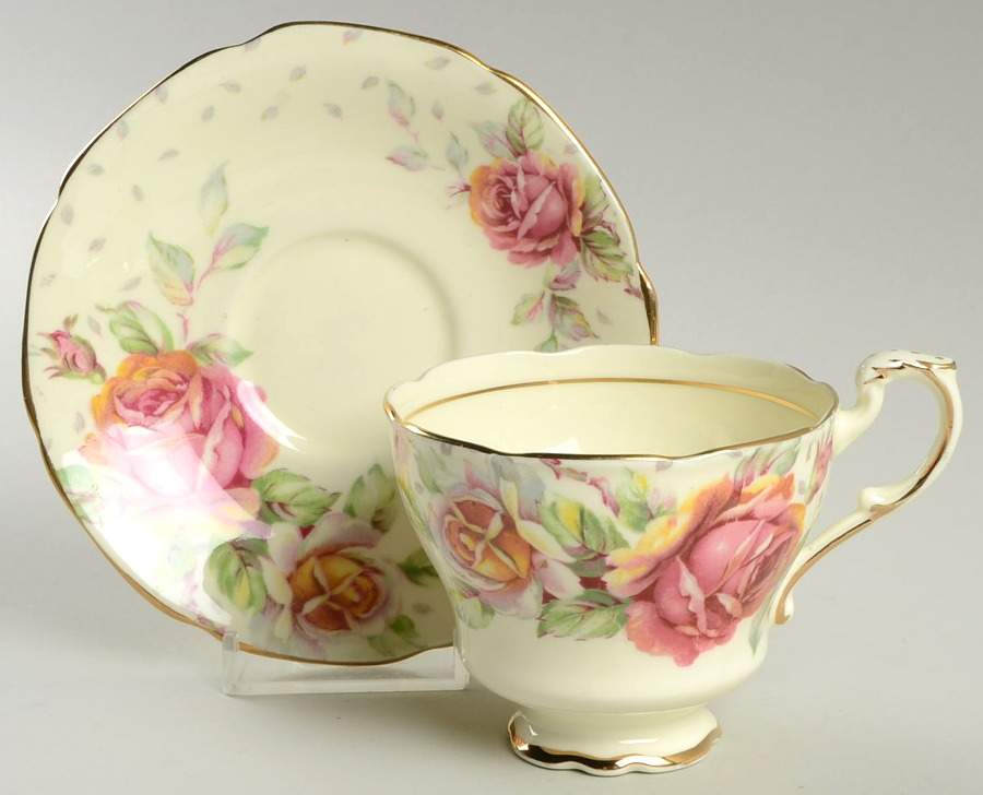 Golden Emblem (Cream) Footed Cup & Saucer Set by Paragon-1