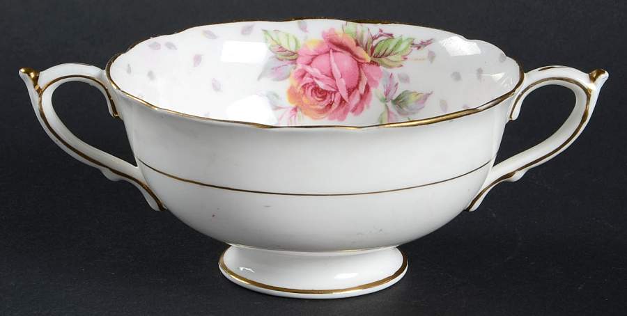 Golden Emblem (White) Footed Cream Soup Bowl by Paragon-1