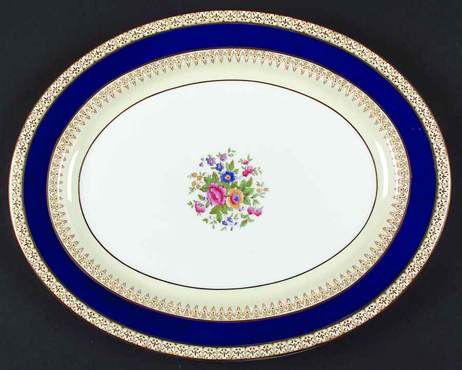 Grecian Blue 14" Oval Serving Platter by Paragon-1