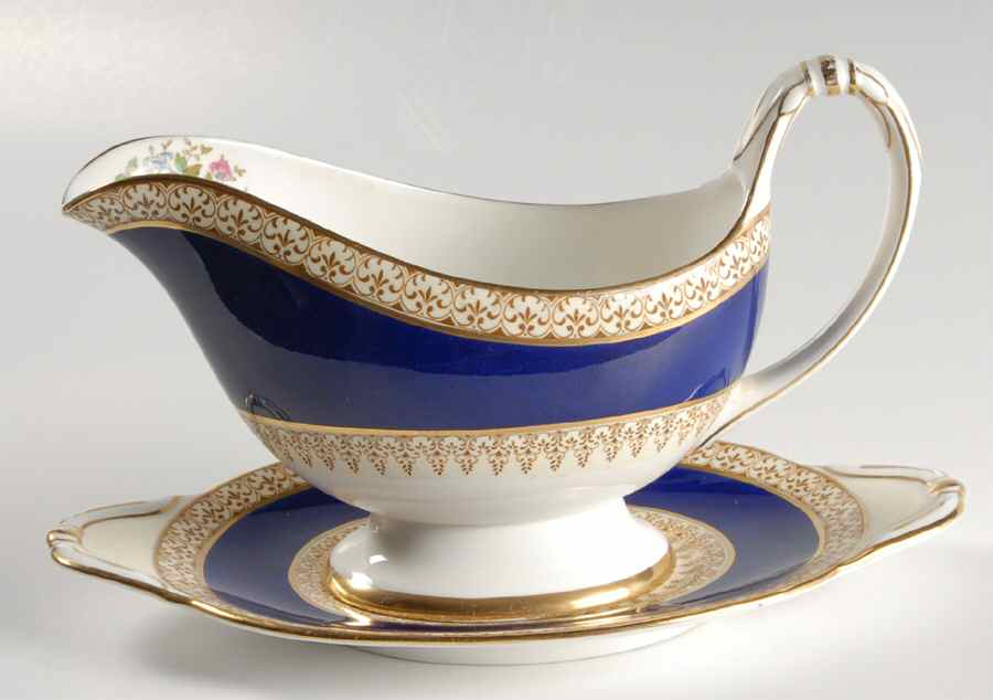 Grecian Blue Gravy Boat & Underplate by Paragon-1