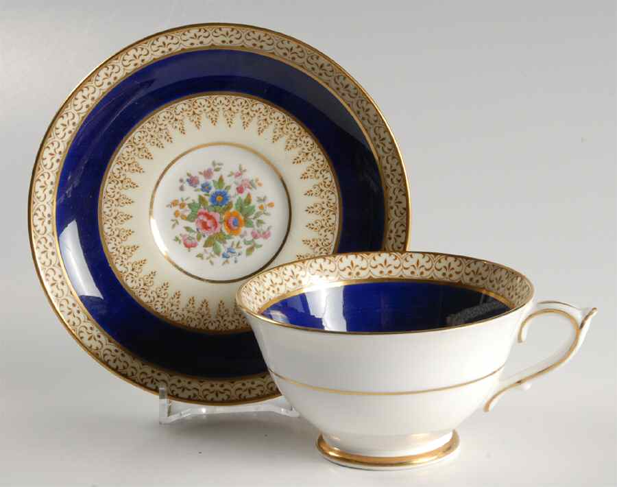 Grecian Blue Footed Cup & Saucer Set by Paragon-1