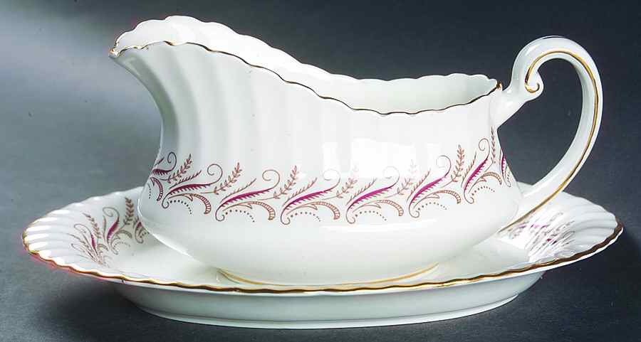 Harmony Red Gravy Boat & Underplate/Relish by Paragon-1