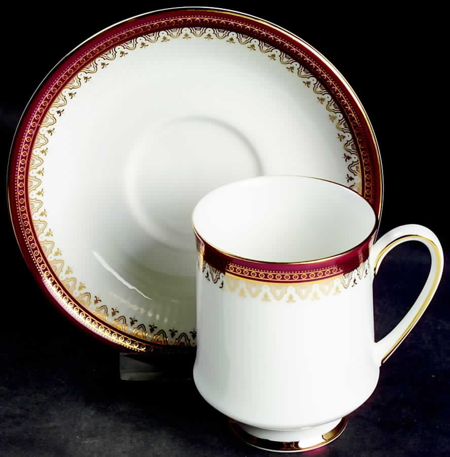 Holyrood Red (Smooth, No Flowers) Footed Cup & Saucer Set by Paragon-1