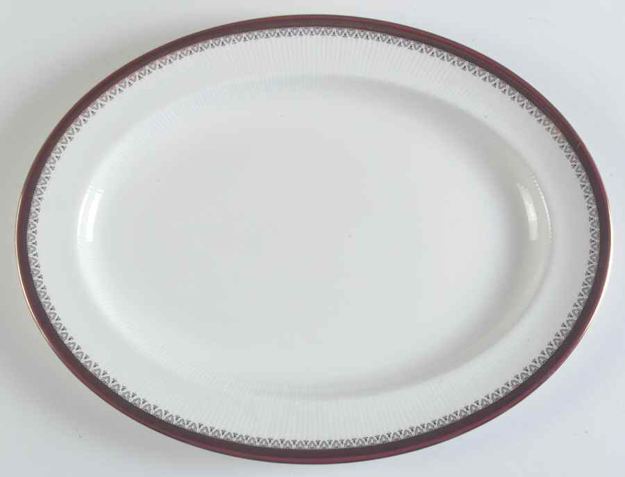 Holyrood Red (Smooth, No Flowers) 16" Oval Serving Platter by Paragon-1
