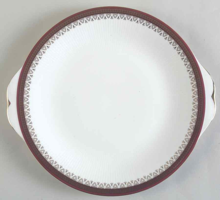 Holyrood Red (Smooth, No Flowers) Handled Cake Plate by Paragon-1