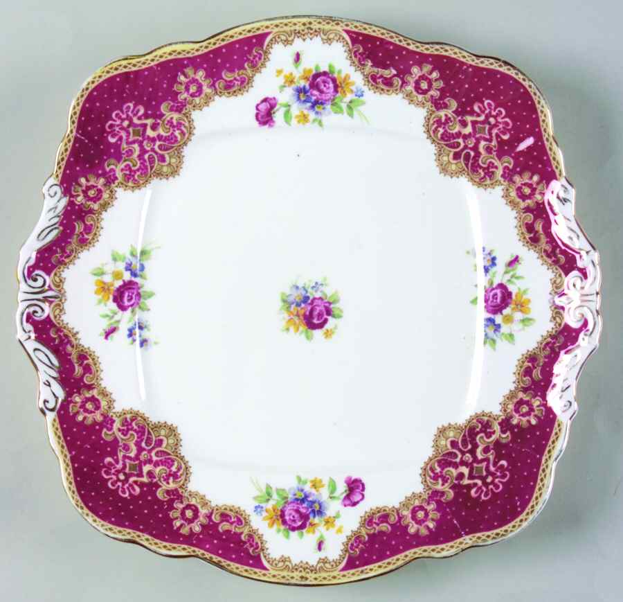 Honiton Red Handled Cake Plate by Paragon-1