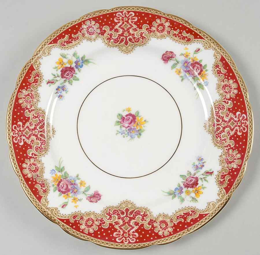 Honiton Red Salad Plate by Paragon-1