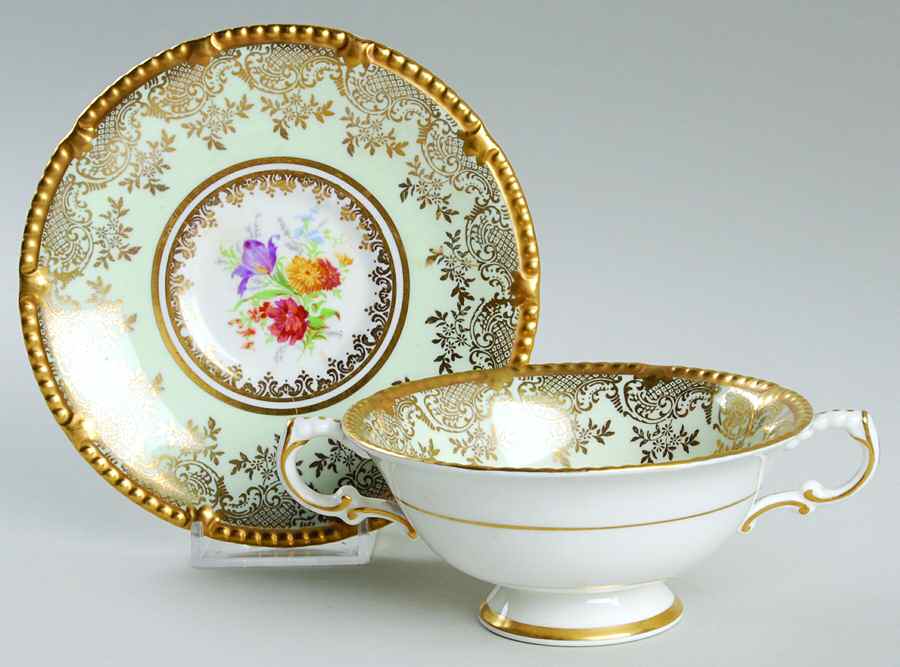 Hyde Park Footed Cream Soup Bowl & Saucer Set by Paragon-1