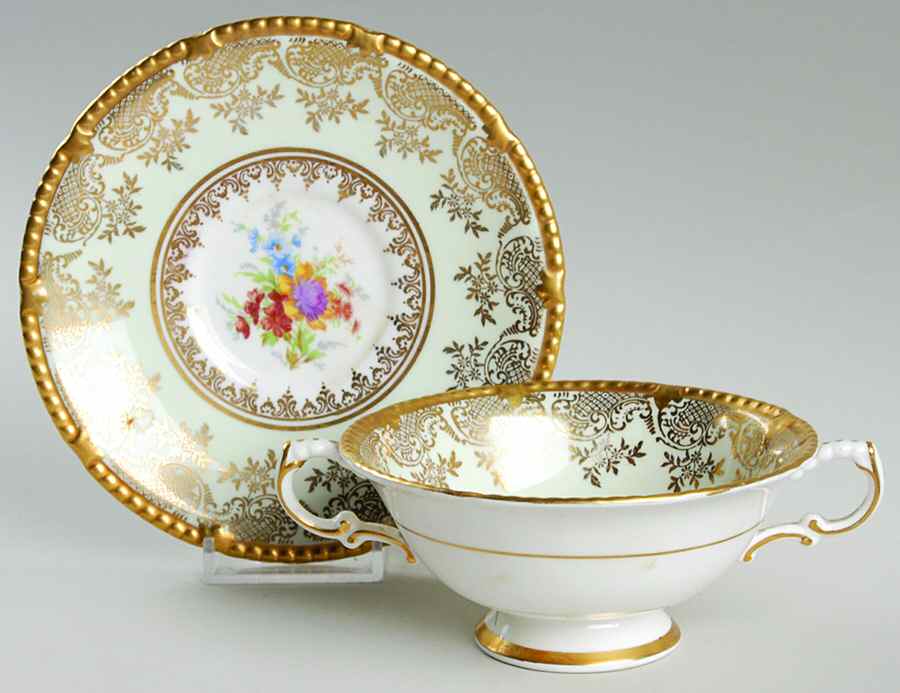 Hyde Park Footed Cream Soup Bowl & Saucer Set by Paragon-1