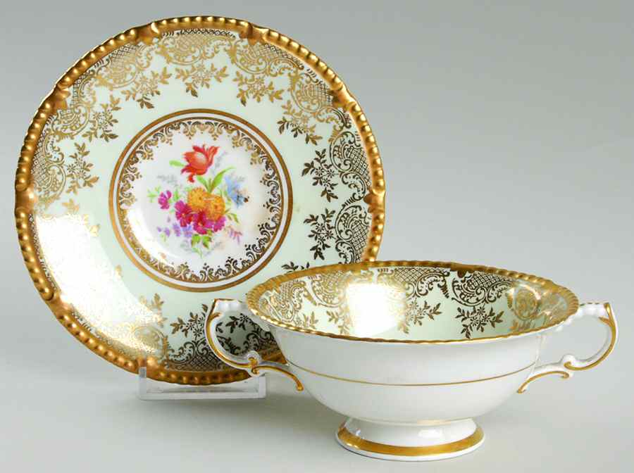 Hyde Park Footed Cream Soup Bowl & Saucer Set by Paragon-1