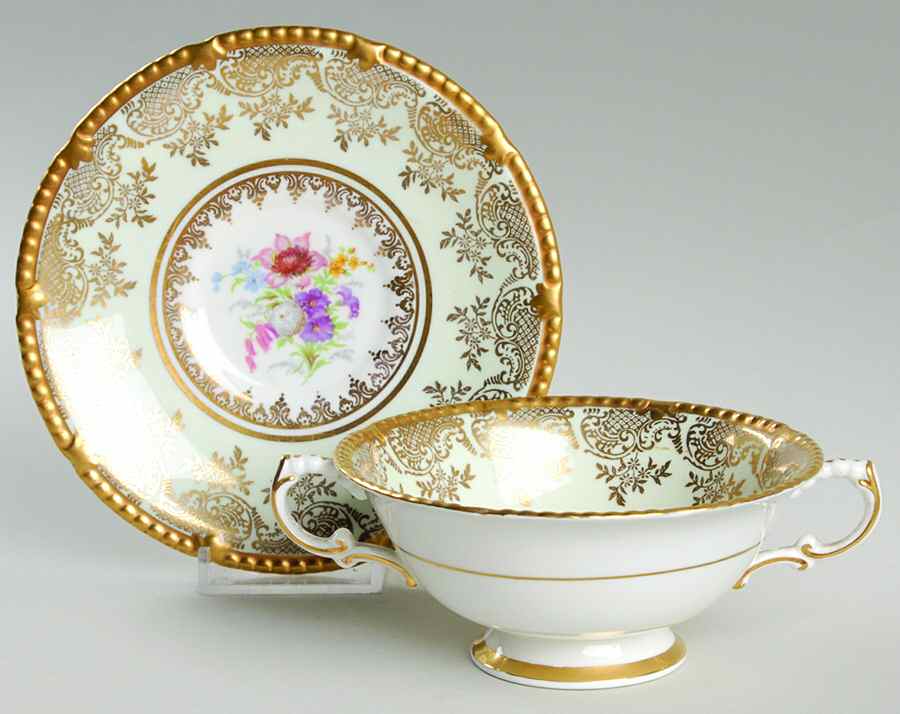 Hyde Park Footed Cream Soup Bowl & Saucer Set by Paragon-1