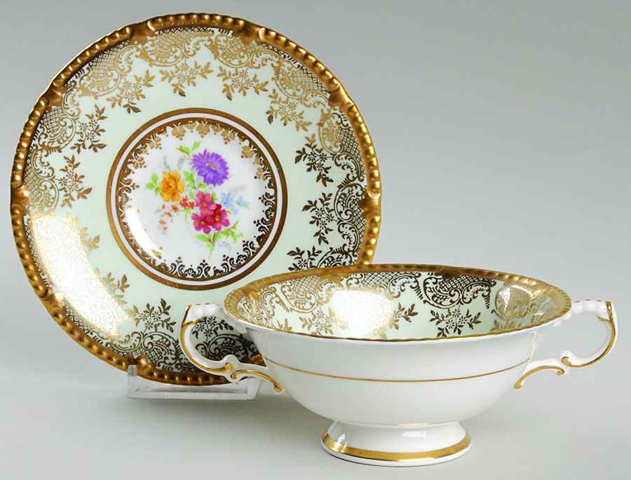 Hyde Park Footed Cream Soup Bowl & Saucer Set by Paragon-1