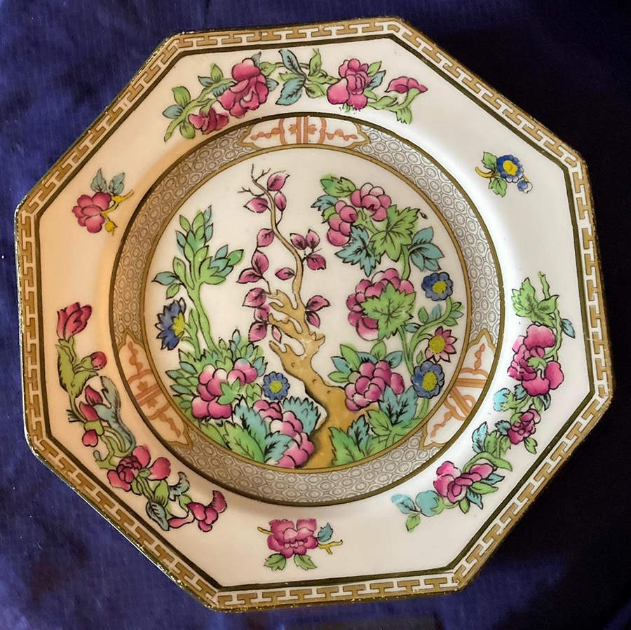 Indian Tree (Smooth, Gold Trim) Octagonal Salad Plate by Paragon-1