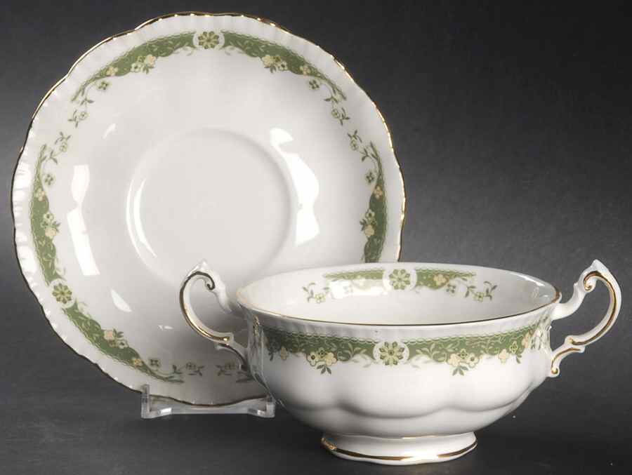 Lynwood Footed Cream Soup Bowl & Saucer Set by Paragon-1