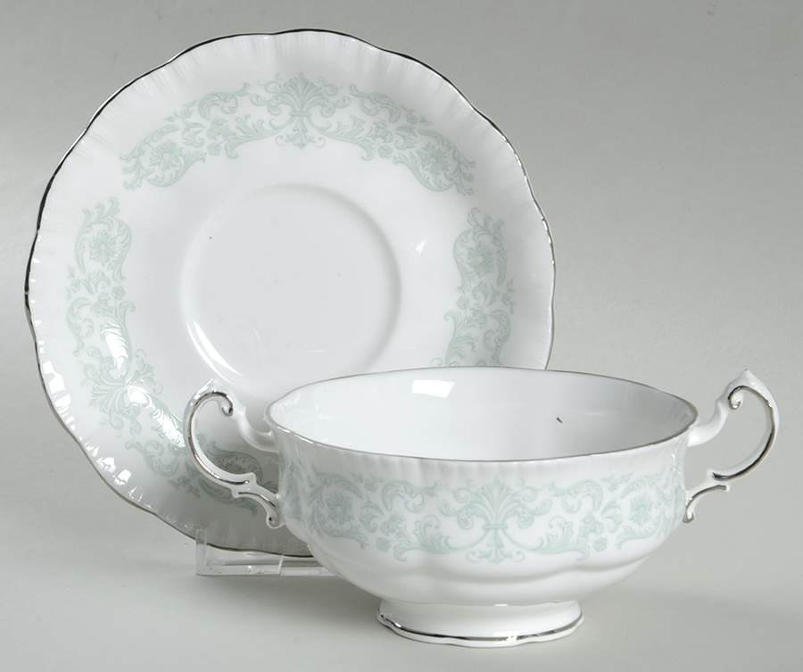 Melanie Footed Cream Soup Bowl & Saucer Set by Paragon-1