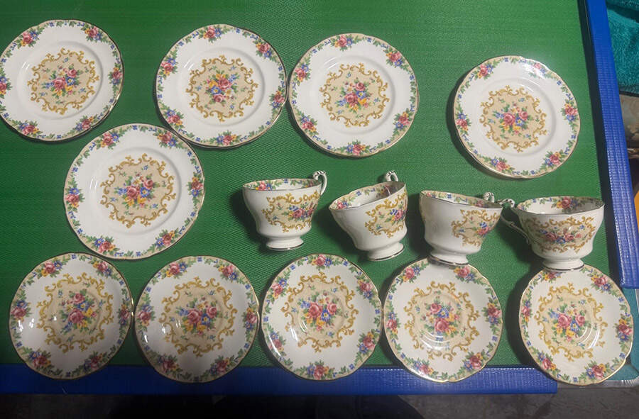 Minuet (White Background) Footed Cup & Saucer Set by Paragon-1