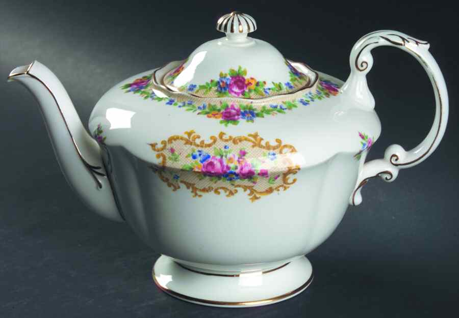 Minuet (White Background) Teapot & Lid by Paragon-1