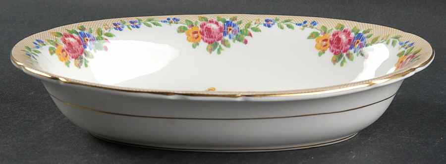 Minuet (White Background) 10" Oval Vegetable Bowl by Paragon-1