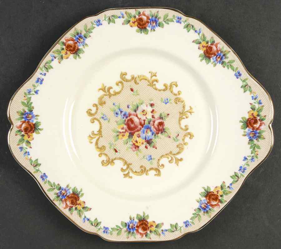 Minuet (Cream Background) Handled Cake Plate by Paragon-1