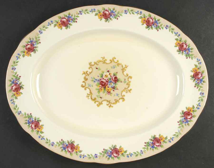 Minuet (Cream Background) 16" Oval Serving Platter by Paragon-1