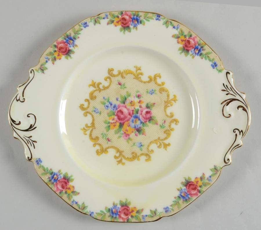 Minuet (Cream Background) Handled Cake Plate by Paragon-1
