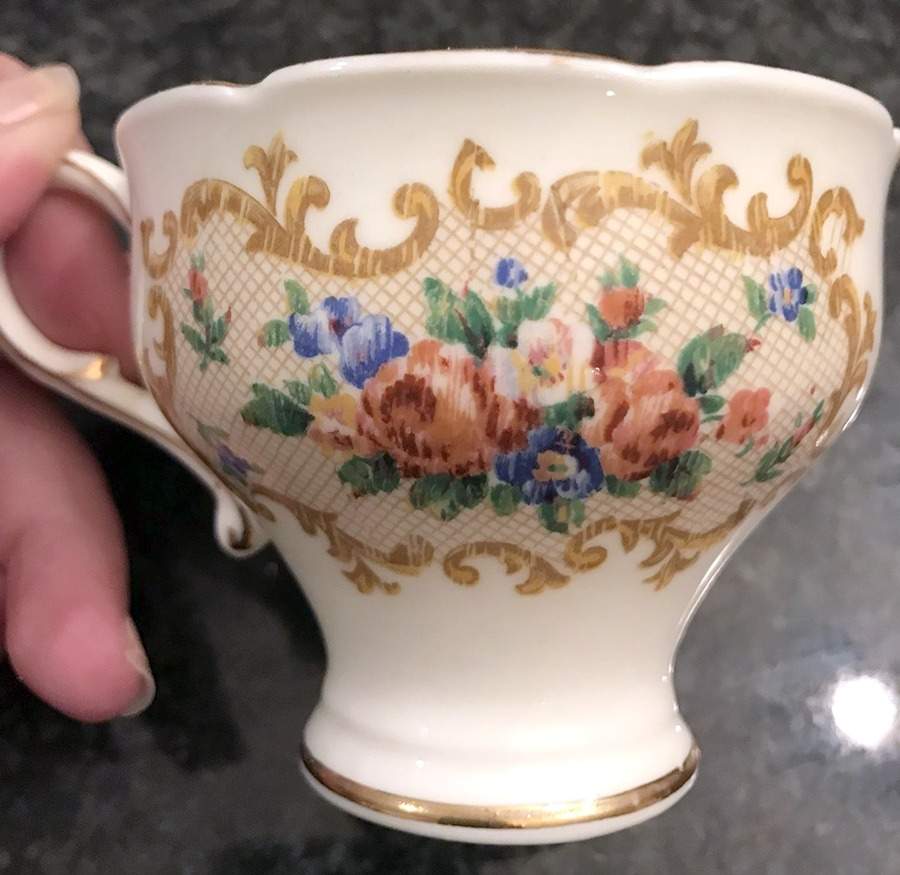 Minuet (Cream Background) Flat Cup by Paragon-1
