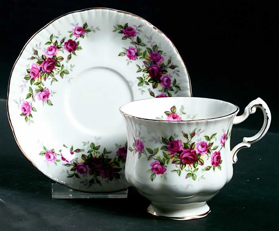 Minuet (White Backgrnd) Footed Cup & Saucer Set by Paragon-1