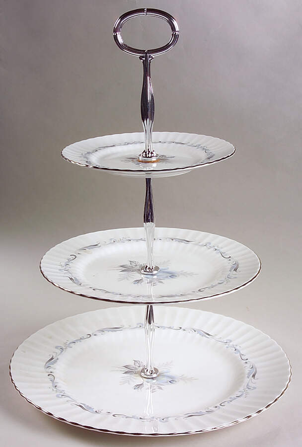 Morning Rose 3-Tiered Serving Tray (DP, SP, BB) by Paragon-1