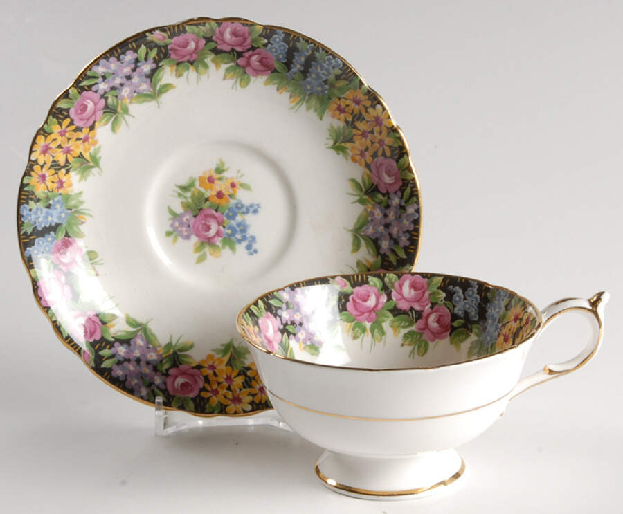 Old English Garden Footed Cup & Saucer Set by Paragon-1
