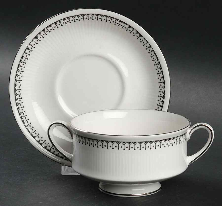 Olympus Footed Cream Soup Bowl & Saucer Set by Paragon-1