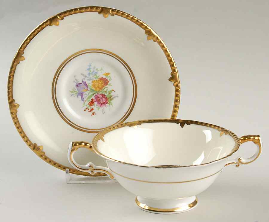 Park Lane Footed Cream Soup Bowl & Saucer Set by Paragon-1