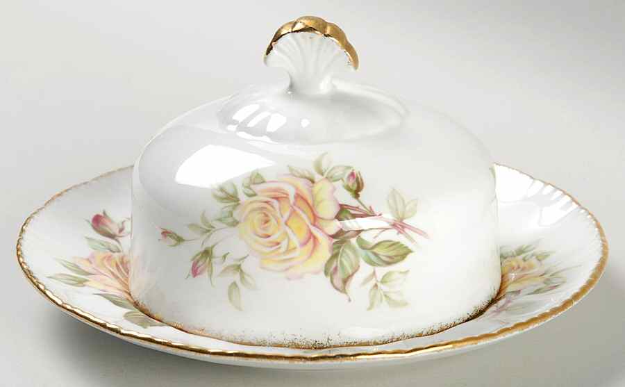 Peace Rose Round Covered Butter by Paragon-1