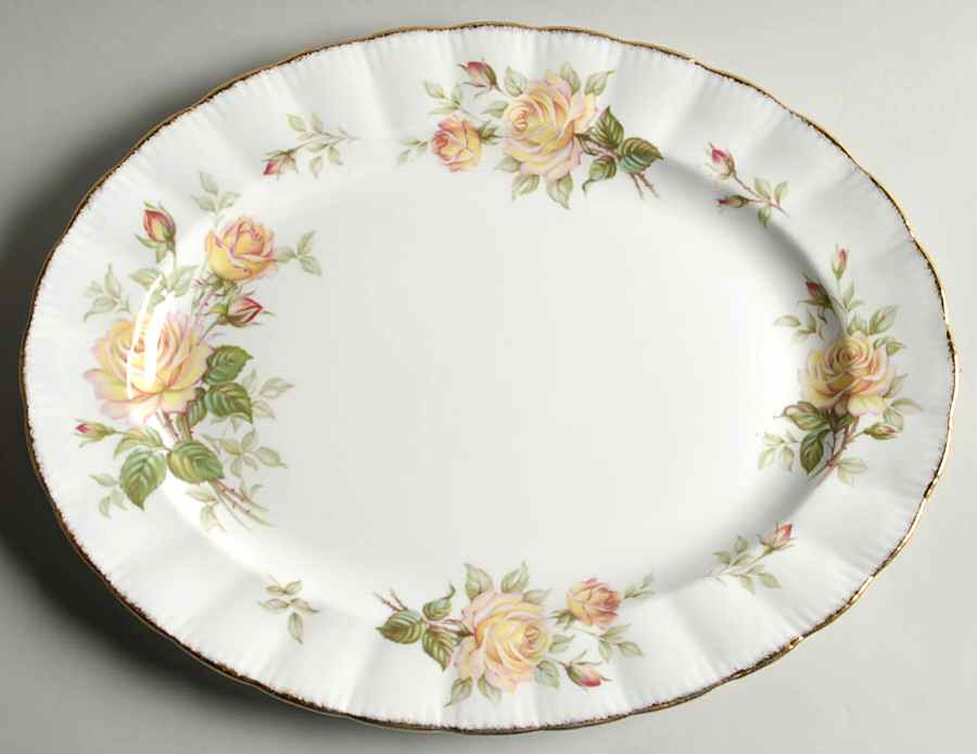 Peace Rose 15" Oval Serving Platter by Paragon-1
