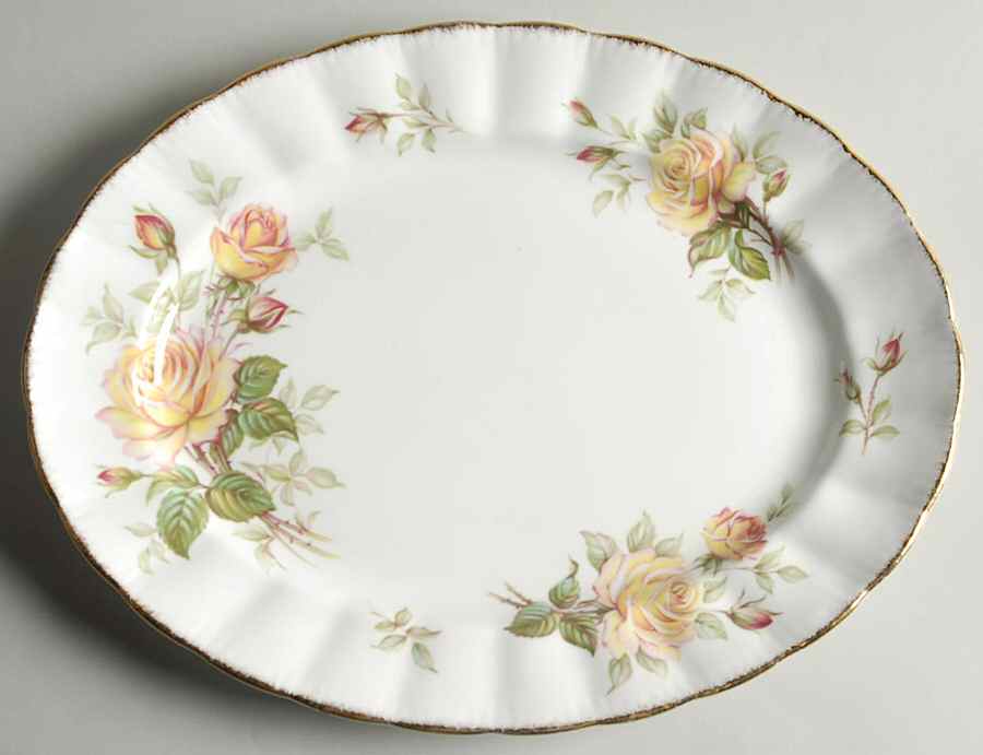 Peace Rose 13" Oval Serving Platter by Paragon-1