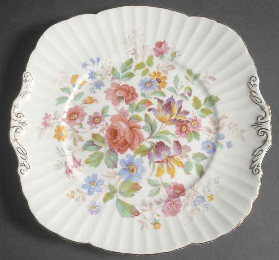 Queen's Garden Square Handled Cake Plate by Paragon-1