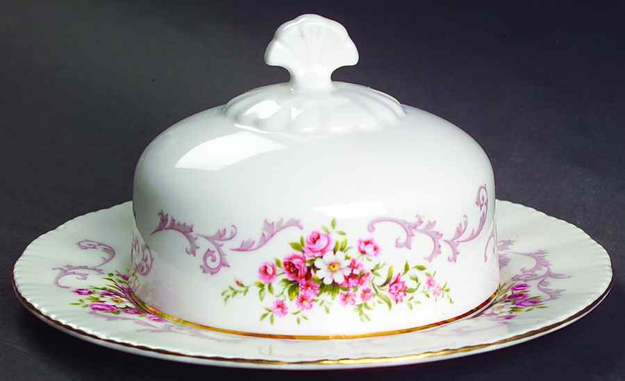 Rose Bouquet Pink Round Covered Butter by Paragon-1