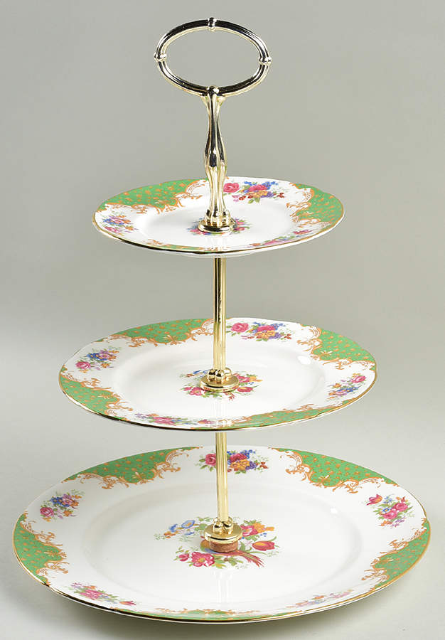 Rockingham Green 3-Tiered Serving Tray (DP, SP, BB) by Paragon-1