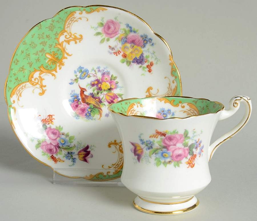 Rockingham Green Footed Demitasse Cup & Saucer Set by Paragon-1