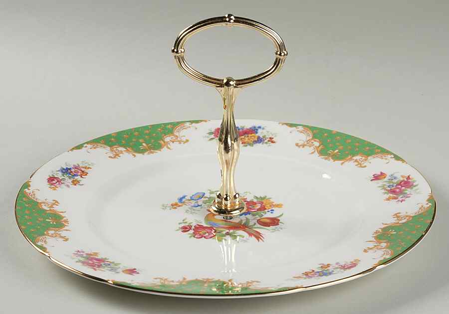Rockingham Green Round Serving Plate with Handle (DP) by Paragon-1