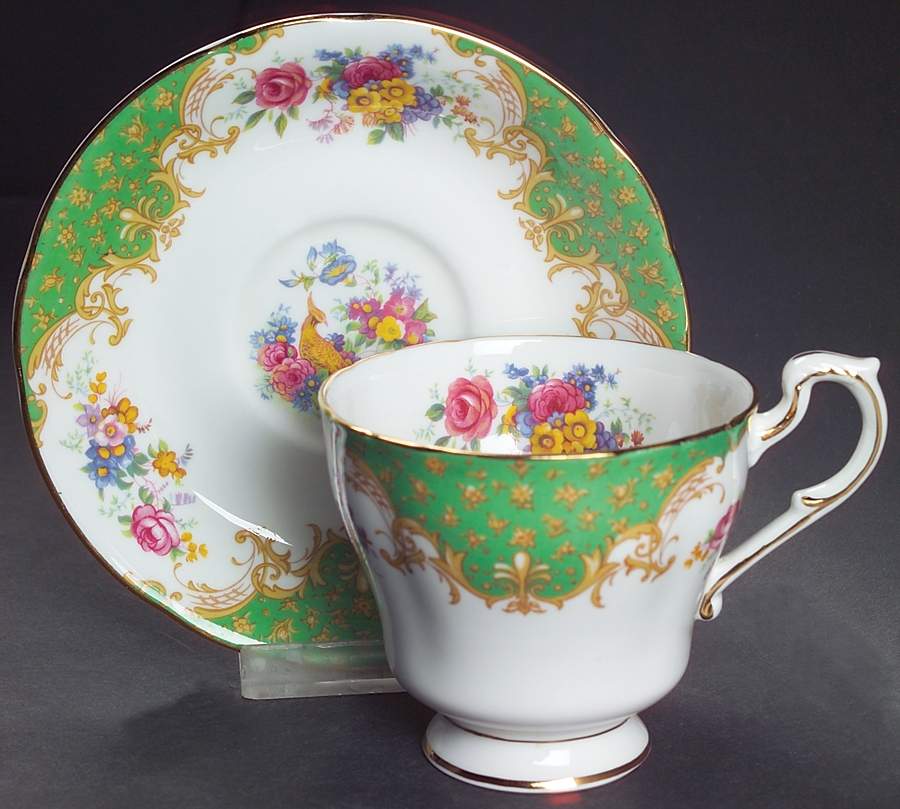 Rockingham Green Footed Cup & Saucer Set by Paragon-1