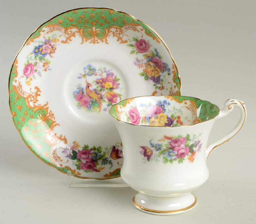 Rockingham Green Footed Demitasse Cup & Saucer Set by Paragon-1