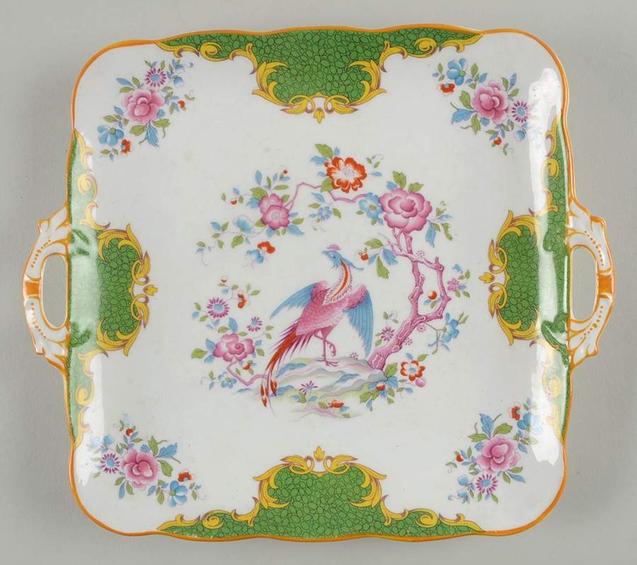 Rockingham Green Square Handled Cake Plate by Paragon-1