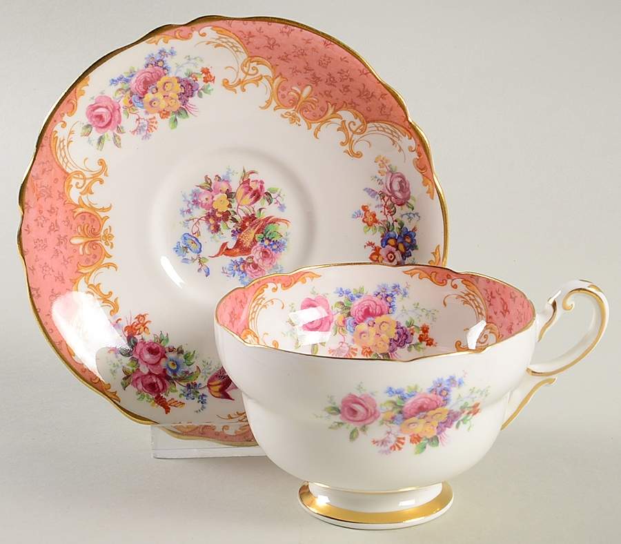 Rockingham Pink Footed Cup & Saucer Set by Paragon-1