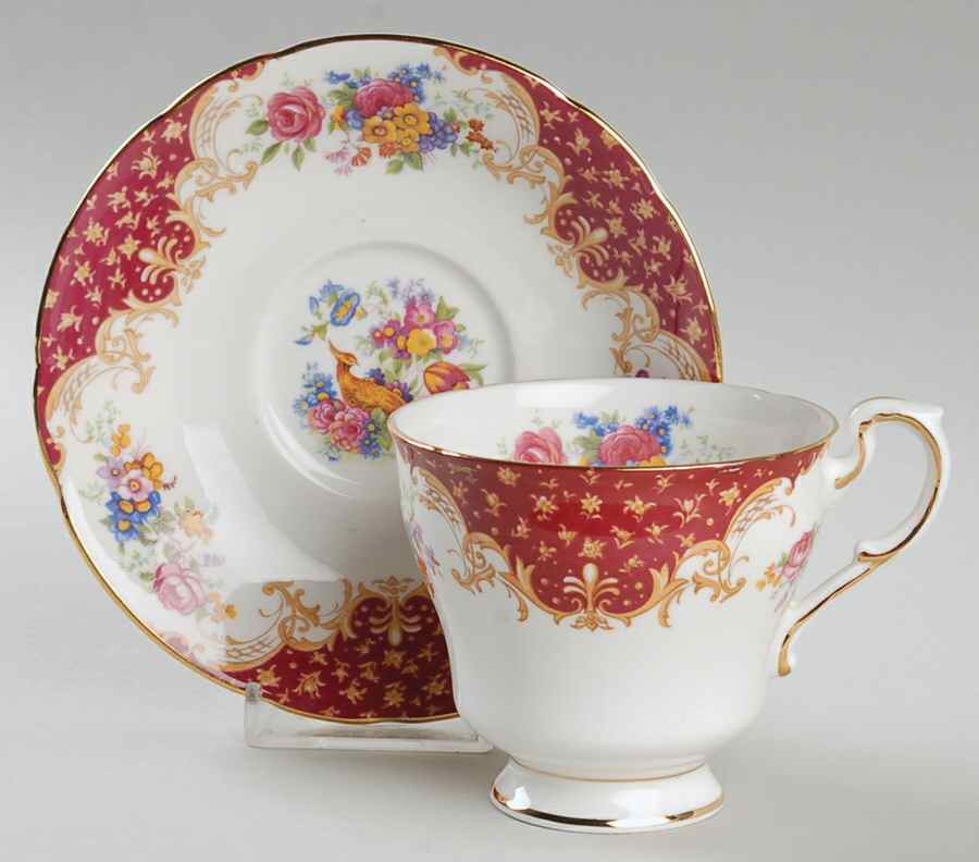 Rockingham Red Footed Cup & Saucer Set by Paragon-1