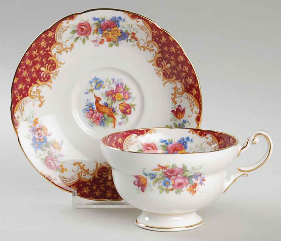 Rockingham Red Footed Cup & Saucer Set by Paragon-1