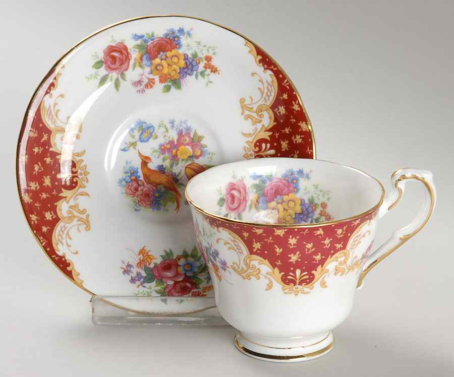 Rockingham Red Footed Demitasse Cup & Saucer Set by Paragon-1