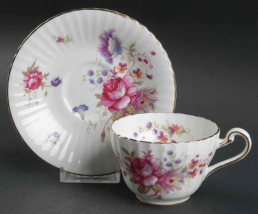 Rosealee (Ribbed Rim) Flat Cup & Saucer Set by Paragon-1
