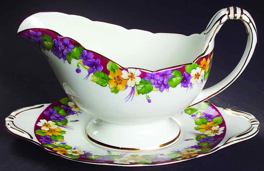 Spring Melody Gravy Boat & Underplate by Paragon-1
