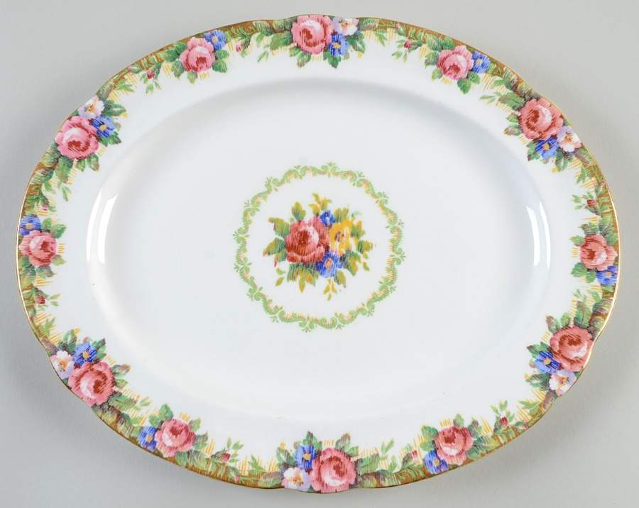 Tapestry Rose White 12" Oval Serving Platter by Paragon-1